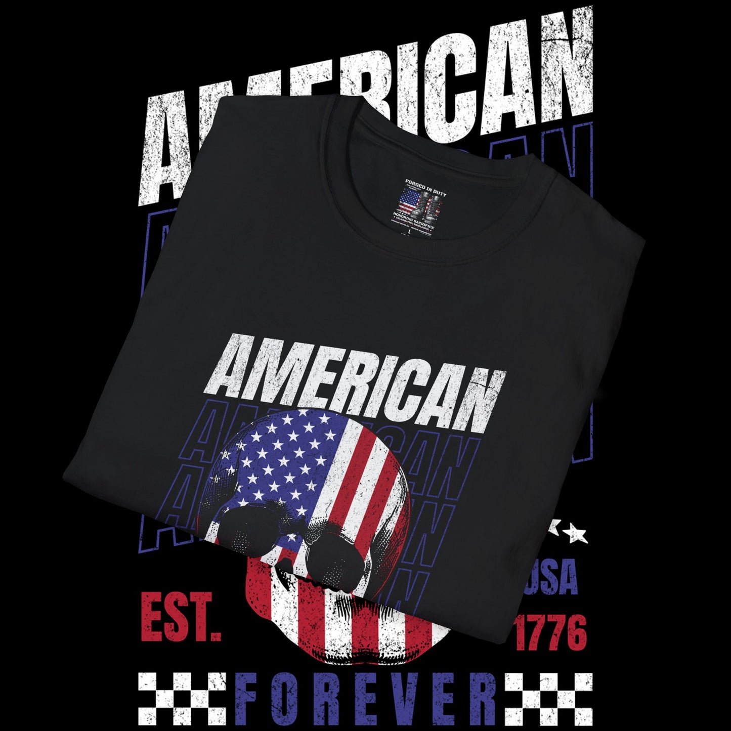 Patriotic Skull T-Shirt - Independence Day Tee, American Flag Apparel, USA Pride Shirt, Vintage Style Comfy Top