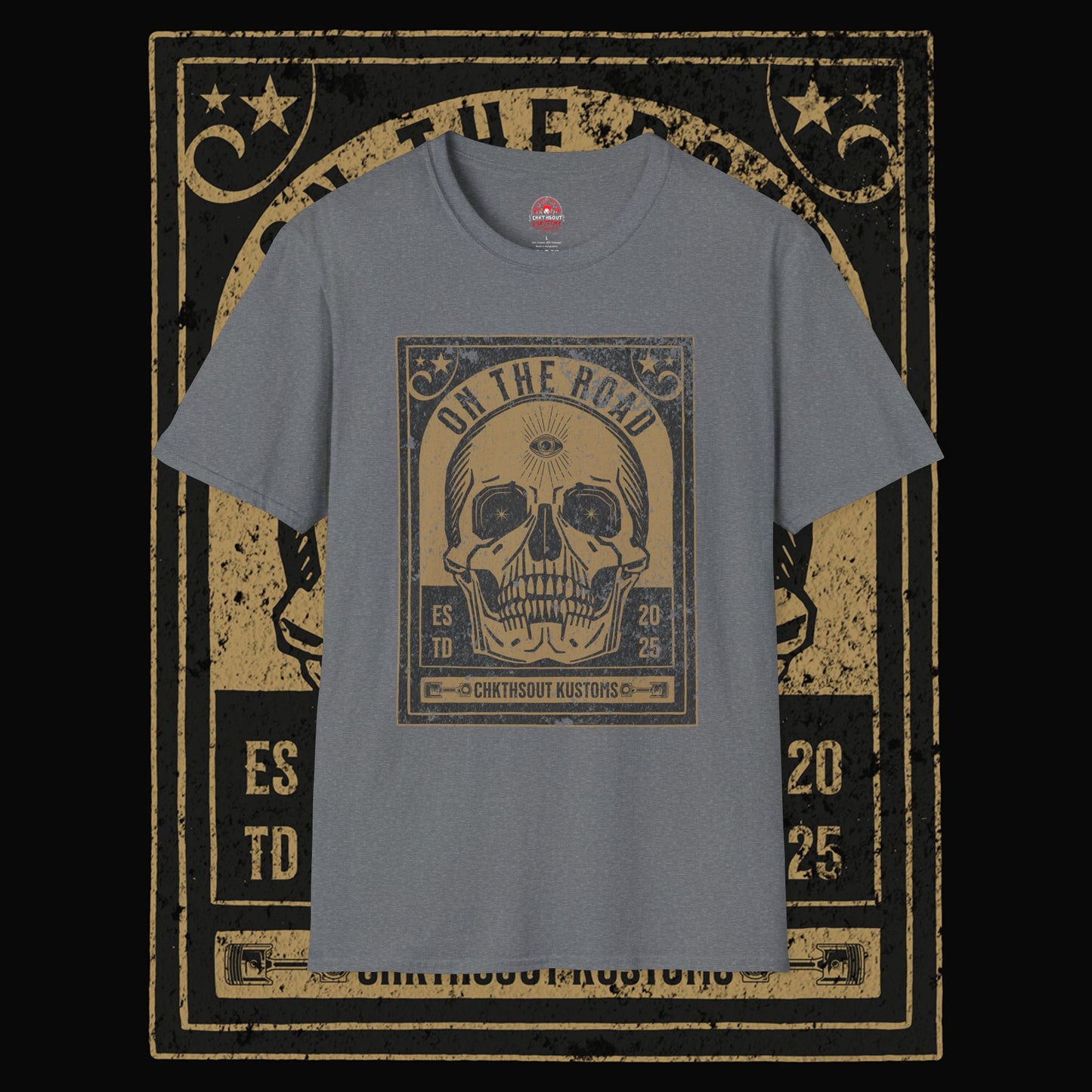 On The Road Skull Graphic T-Shirt