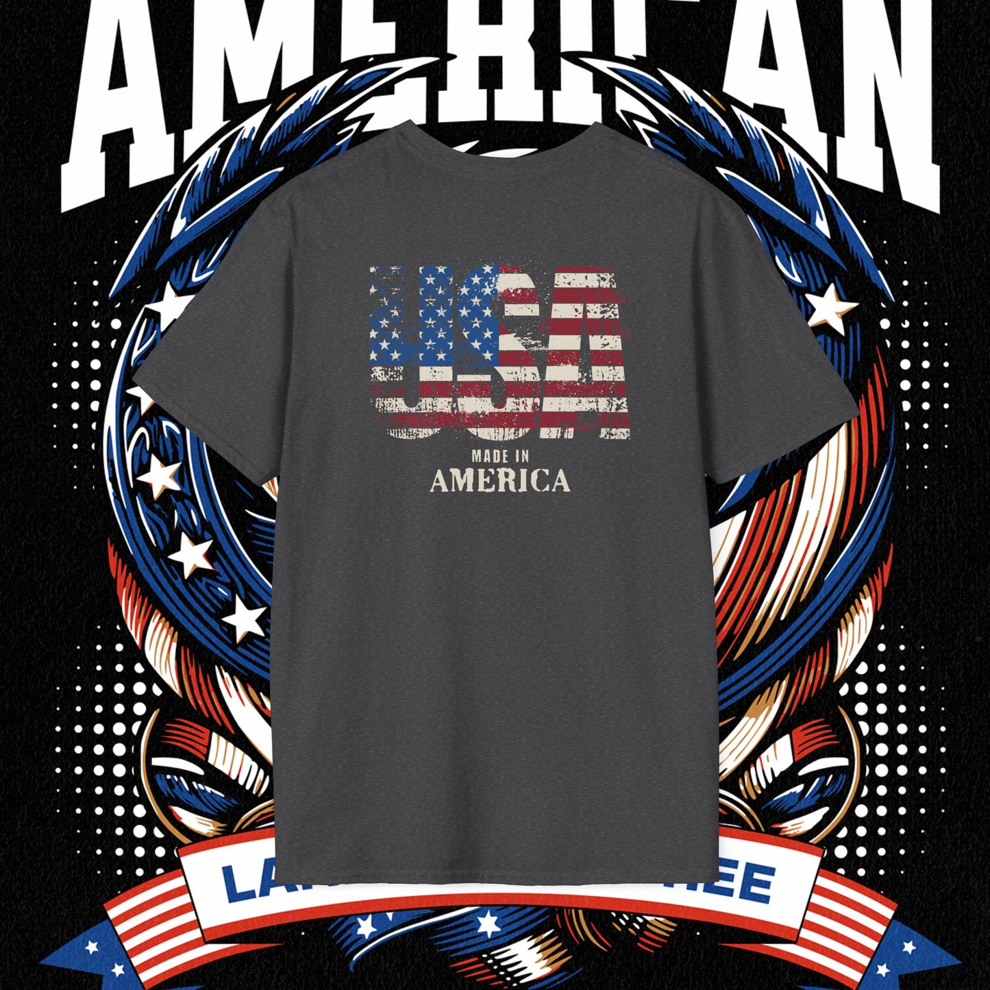 Patriotic T-Shirt for Independence Day, July 4th Celebration, Veteran's Day Gift, USA Eagle Tee, Land of the Free Apparel