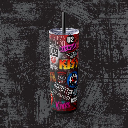 Rock Band Skinny Tumbler with Straw - 20oz Music Lover Drinkware