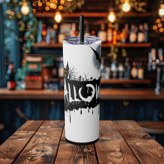 Halloween Design Tumbler with Straw