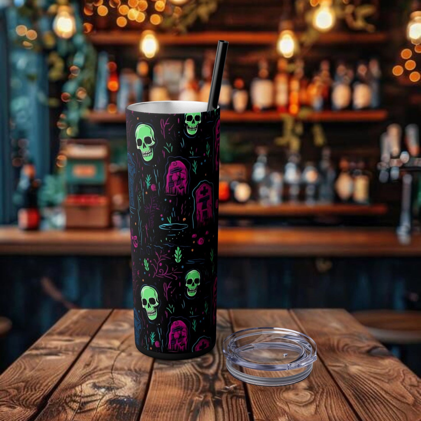 Halloween Design Tumbler with Straw