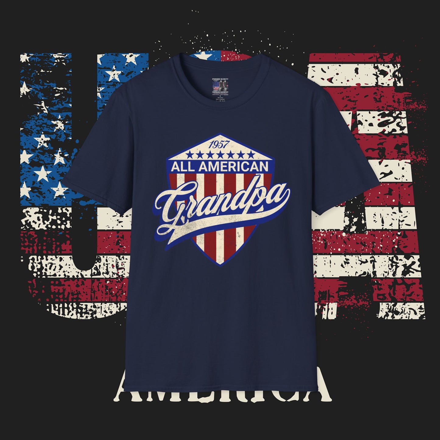 All American Grandpa T-Shirt, Patriotic Tee, USA Pride Shirt, Father's Day Gift, Independence Day Apparel