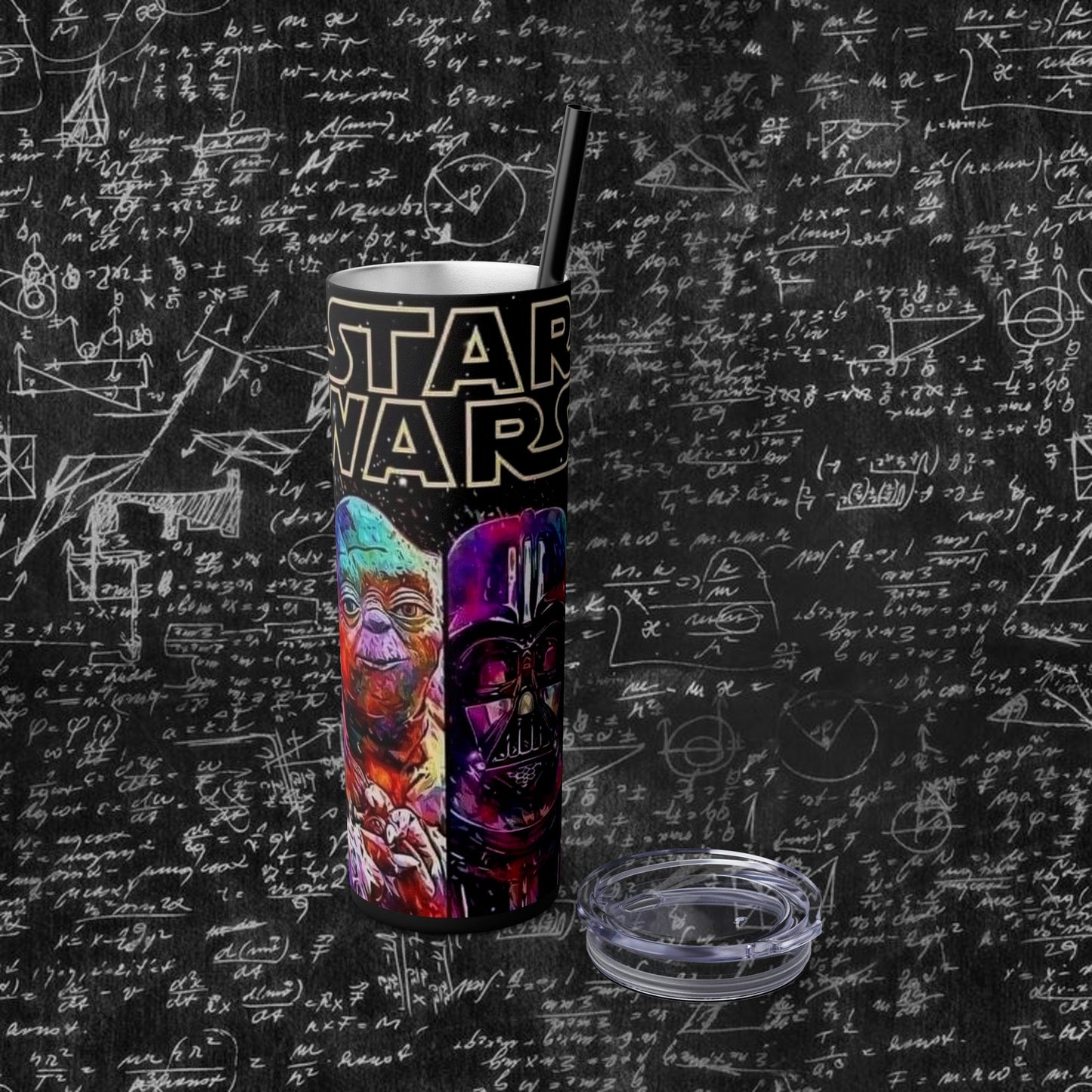 Star Wars Themed Skinny Tumbler with Straw - 20oz, Perfect for Fans and Collectors