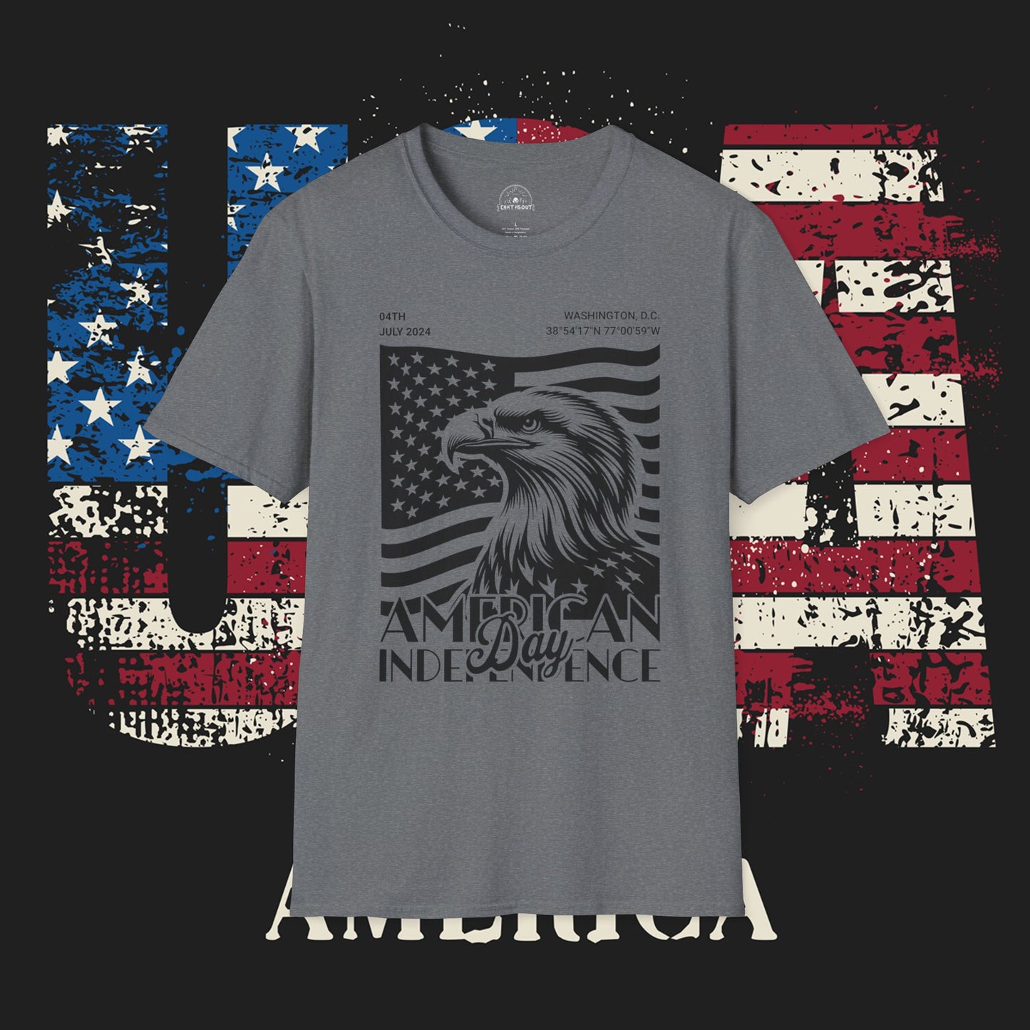 Independence Day T-Shirt, Patriotic Tees for July 4th, Casual Summer Style, USA Pride Apparel, Eagle Graphic Tee