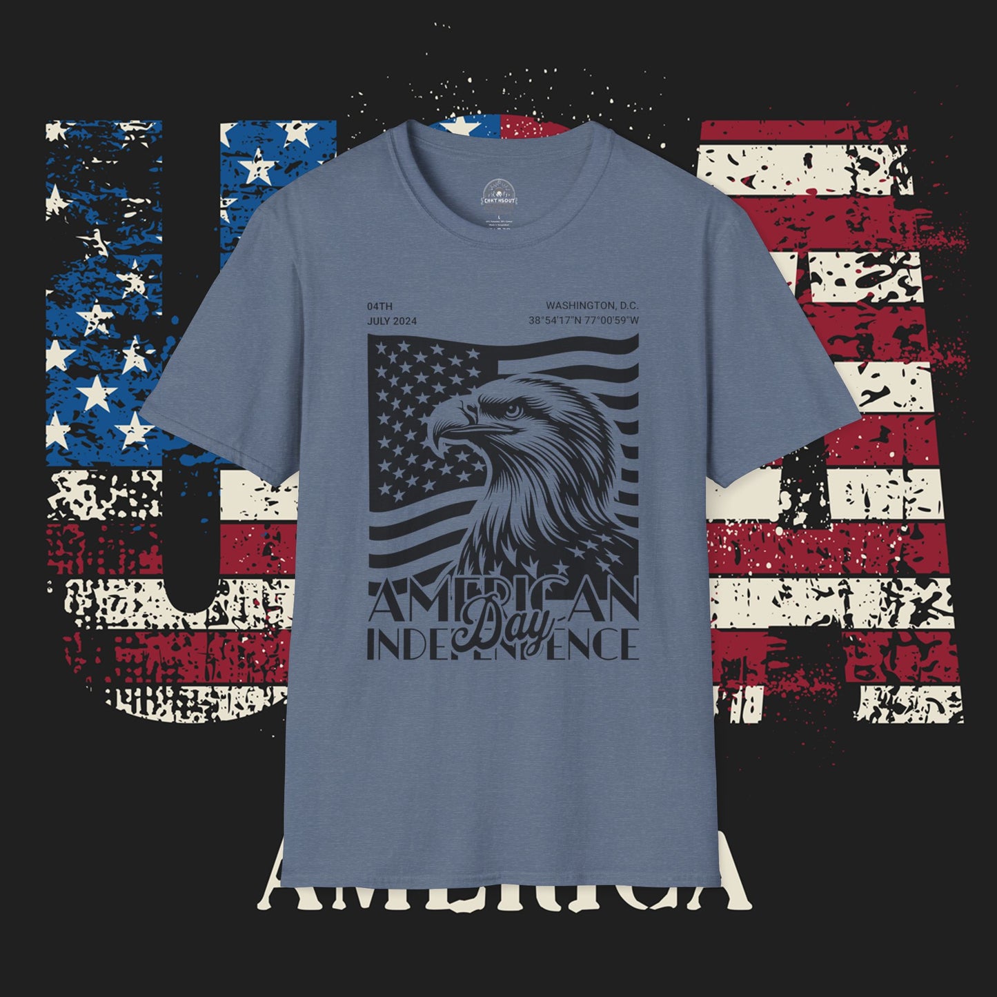 Independence Day T-Shirt, Patriotic Tees for July 4th, Casual Summer Style, USA Pride Apparel, Eagle Graphic Tee