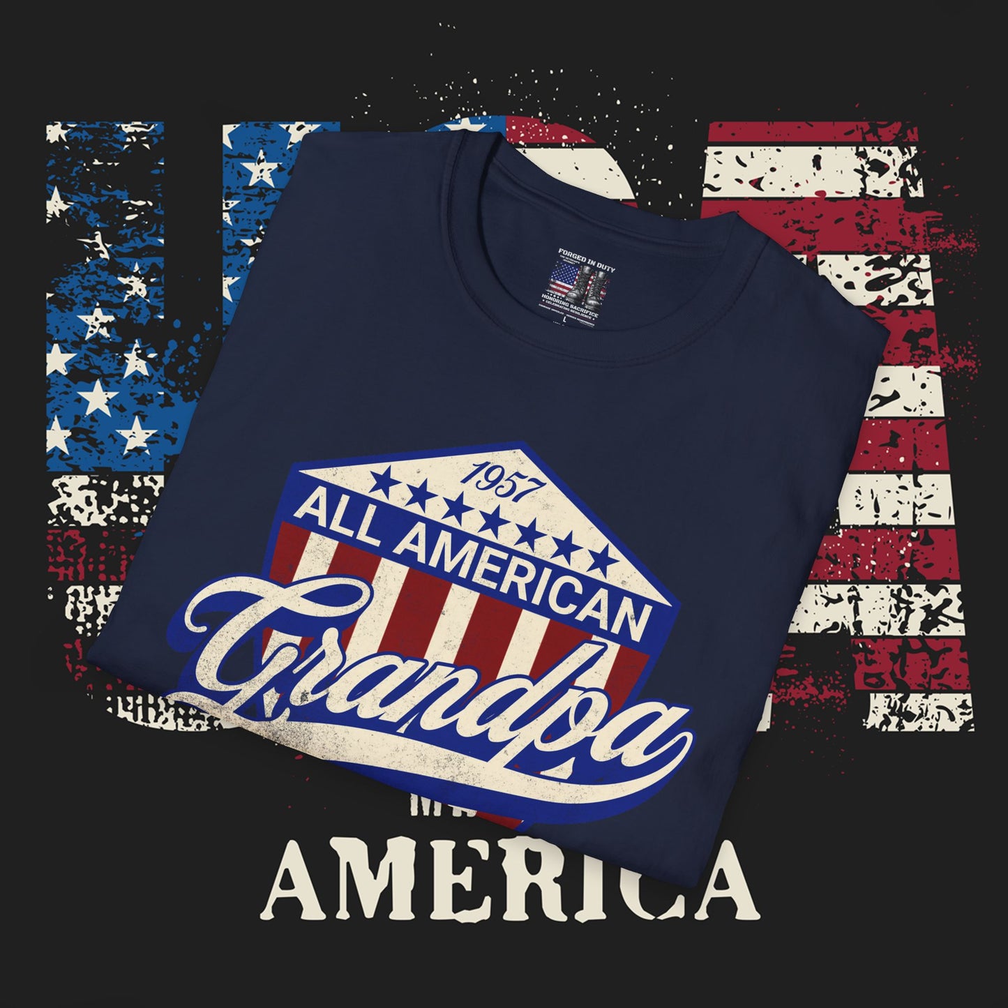 All American Grandpa T-Shirt, Patriotic Tee, USA Pride Shirt, Father's Day Gift, Independence Day Apparel