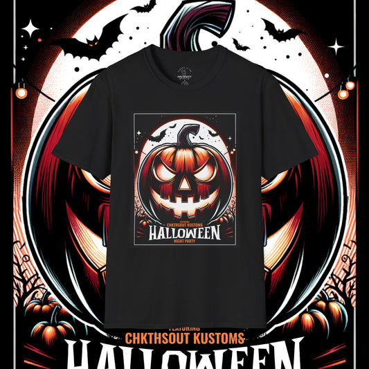 Chkthsout Kustoms Halloween Pumpkin Graphic Tee