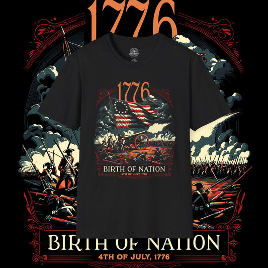 Vintage 1776 Birth of Nation T-Shirt | Patriotic Gift, Independence Day Apparel, History Lover's Shirt, Unique