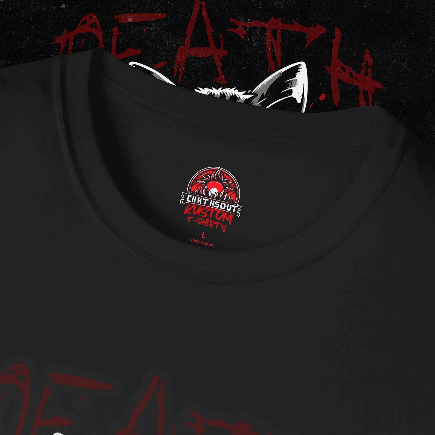 Death Metal Cat T-Shirt - Edgy Graphic Tee for Music Lovers