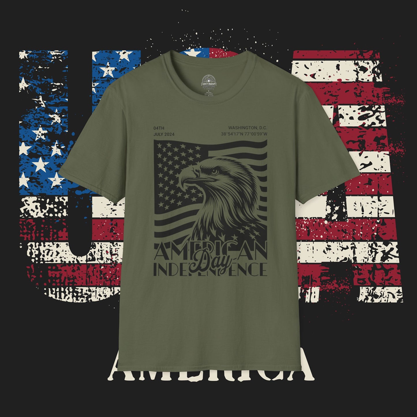 Independence Day T-Shirt, Patriotic Tees for July 4th, Casual Summer Style, USA Pride Apparel, Eagle Graphic Tee