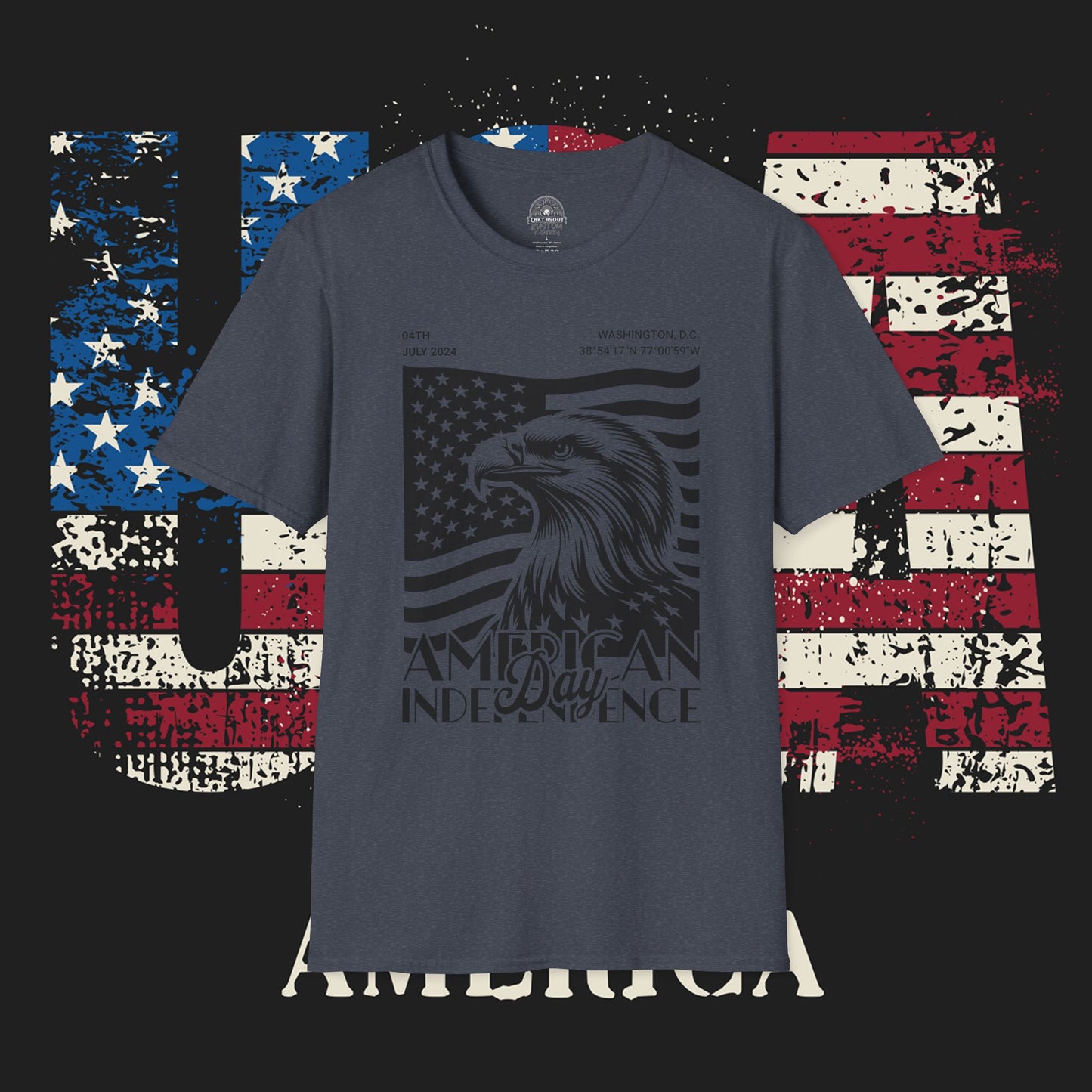 Independence Day T-Shirt, Patriotic Tees for July 4th, Casual Summer Style, USA Pride Apparel, Eagle Graphic Tee