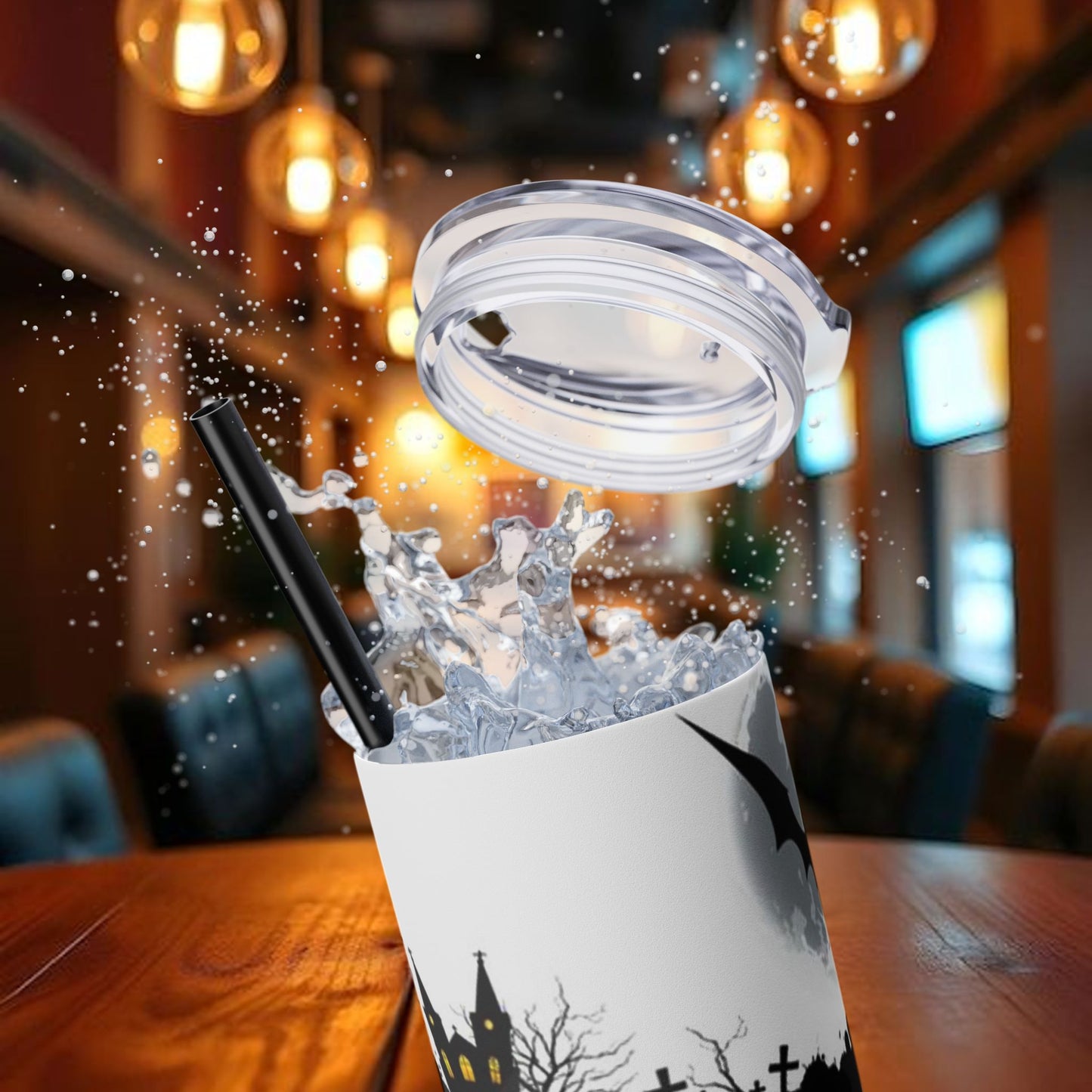 Halloween Design Tumbler with Straw