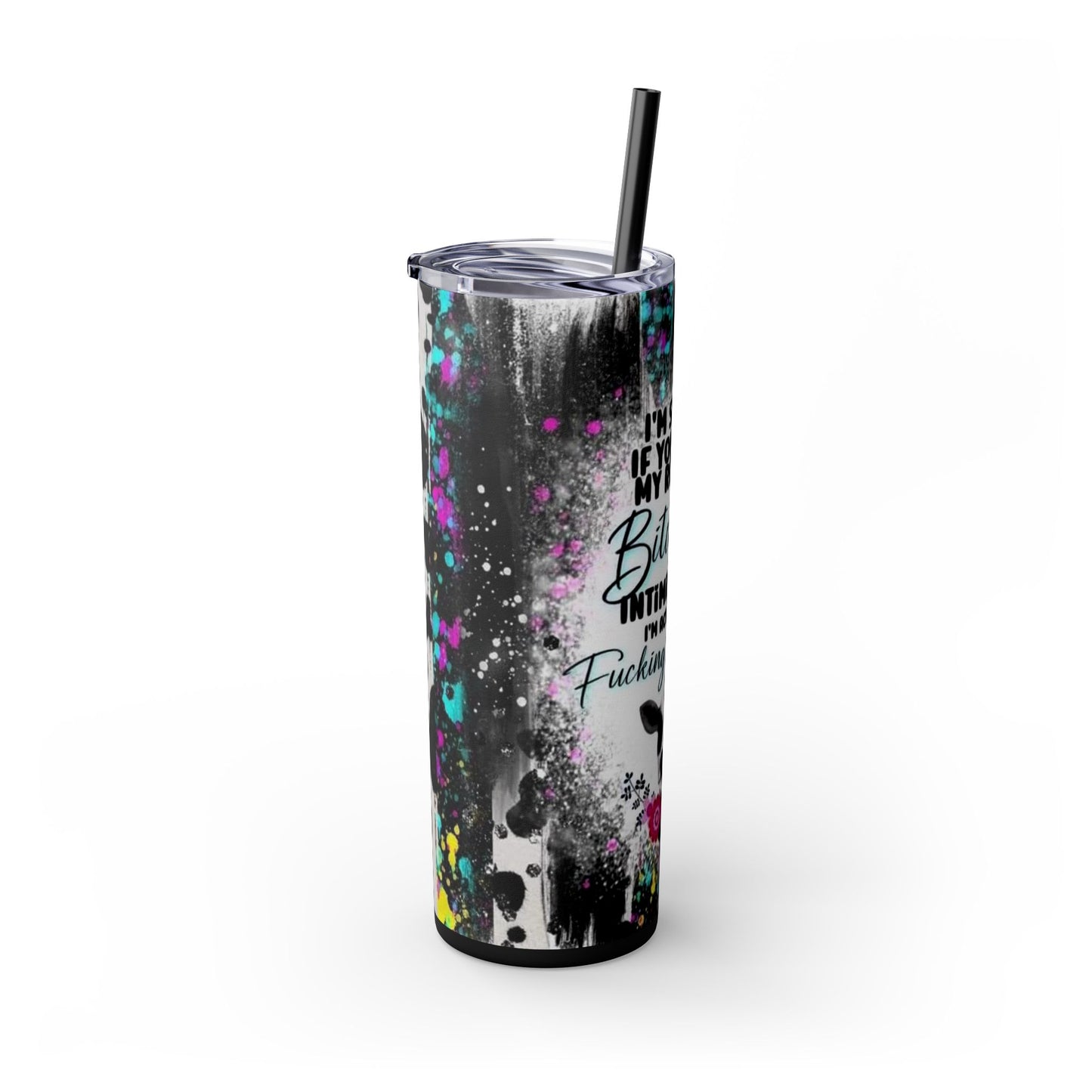 Funny Cow Tumbler with Straw - 20oz Resting Bitchface Design