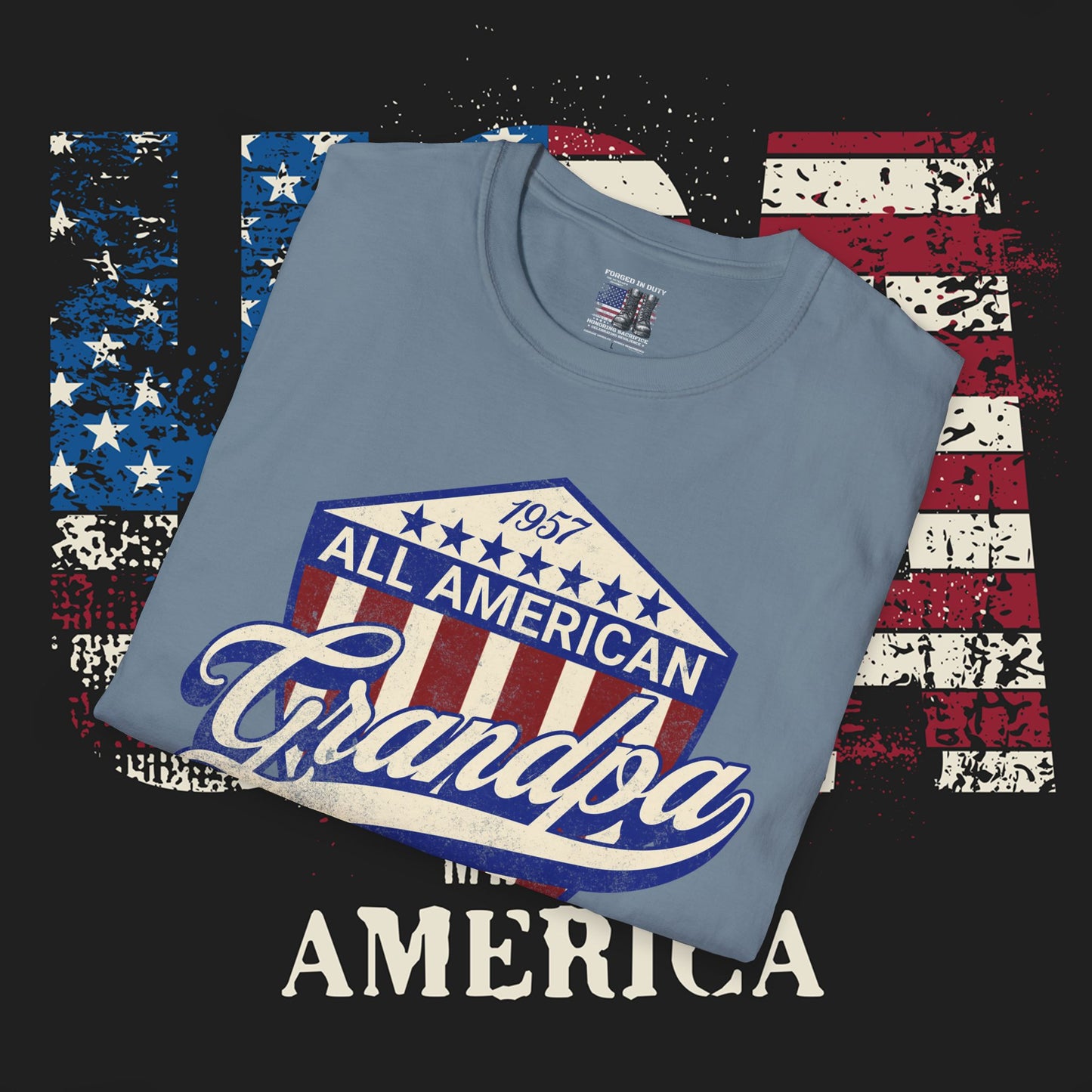 All American Grandpa T-Shirt, Patriotic Tee, USA Pride Shirt, Father's Day Gift, Independence Day Apparel