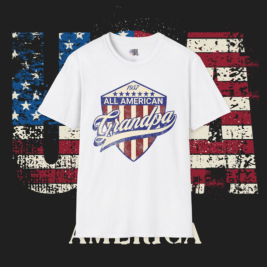 All American Grandpa T-Shirt, Patriotic Tee, USA Pride Shirt, Father's Day Gift, Independence Day Apparel