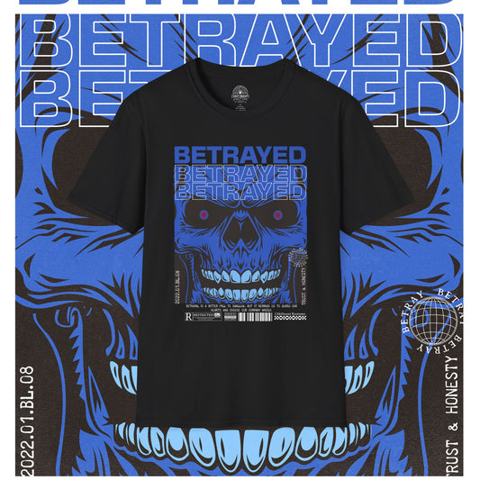 Betrayed Skull Graphic, Edgy Streetwear Tee