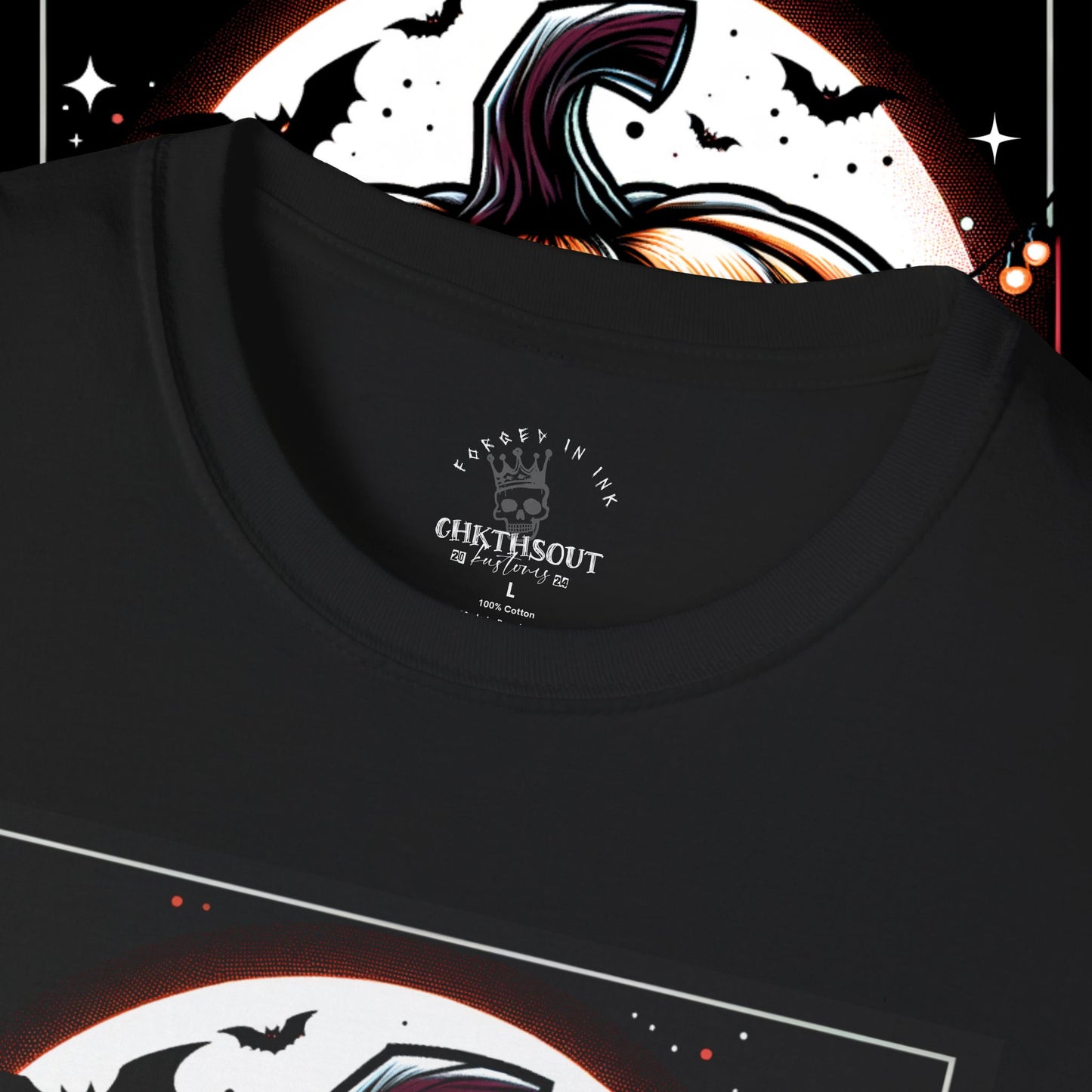 Chkthsout Kustoms Halloween Pumpkin Graphic Tee