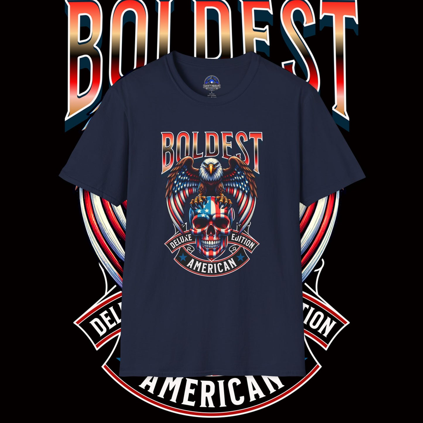 Boldest American T-Shirt - Edgy Graphic Tee, Perfect for Casual Outings, Gifting, and Celebratory Events