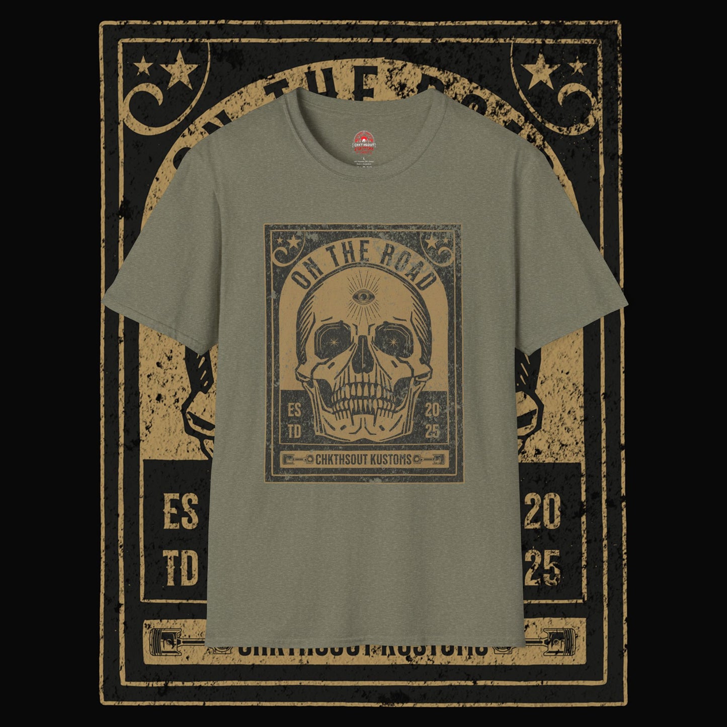 On The Road Skull Graphic T-Shirt