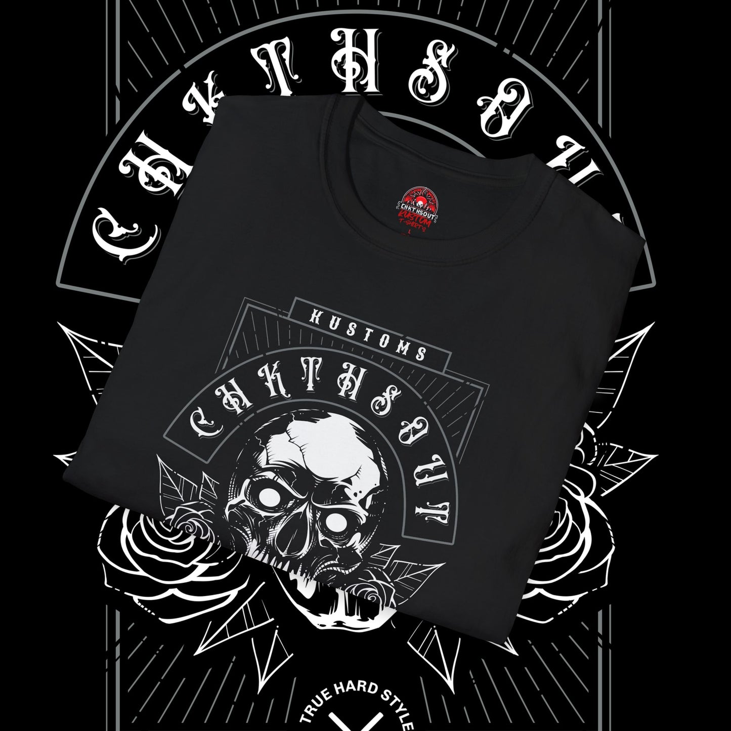 Black Skull & Roses T-Shirt - Edgy Streetwear Style