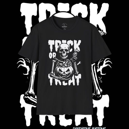Spooky Skeleton Halloween T-Shirt, Trick or Treat Shirt