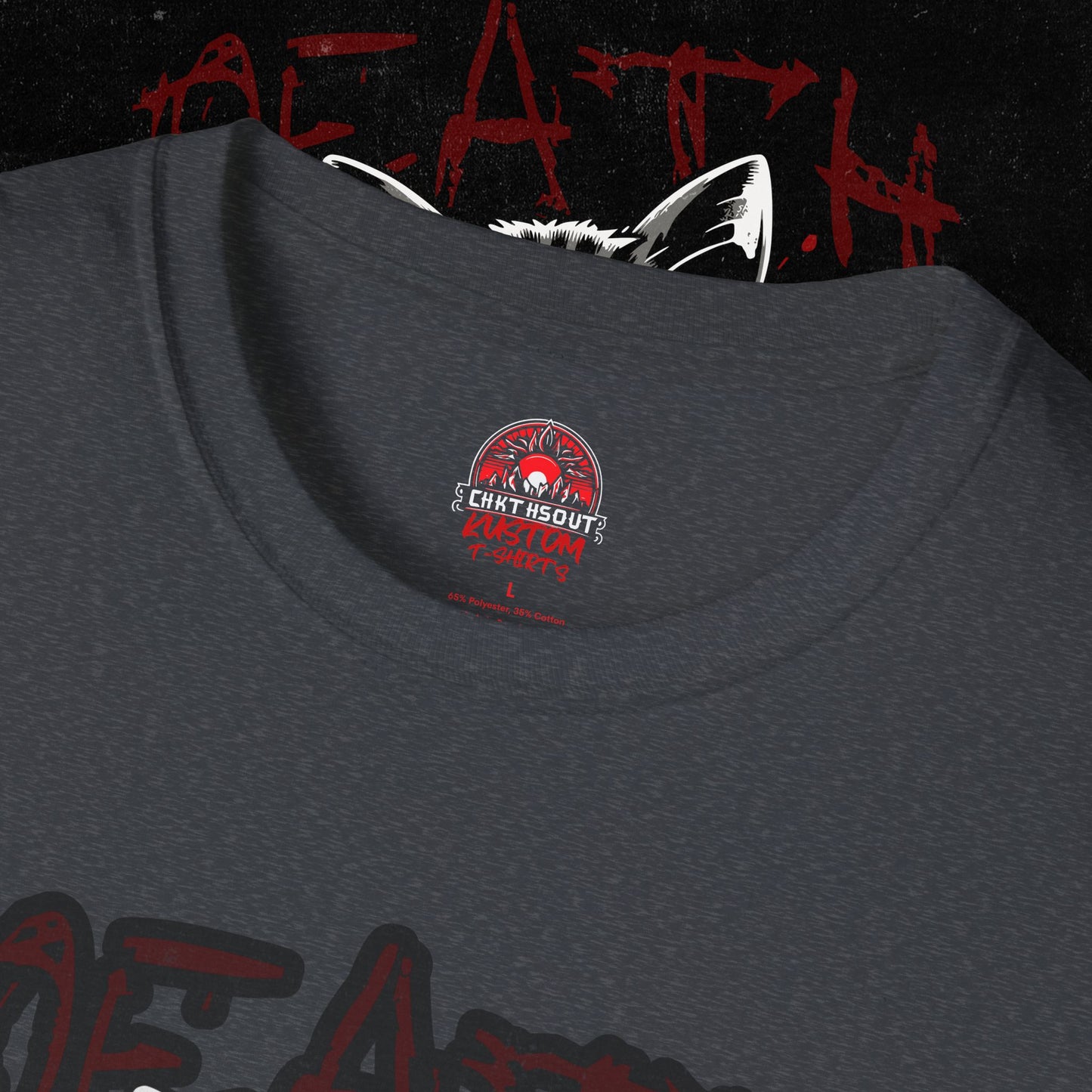 Death Metal Cat T-Shirt - Edgy Graphic Tee for Music Lovers