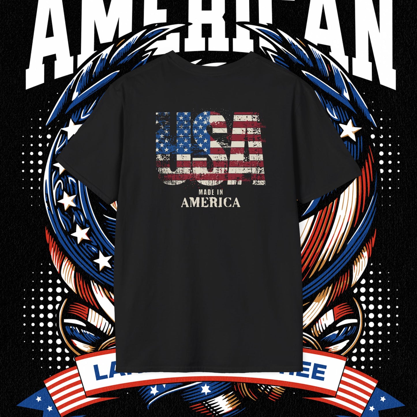 Patriotic T-Shirt for Independence Day, July 4th Celebration, Veteran's Day Gift, USA Eagle Tee, Land of the Free Apparel