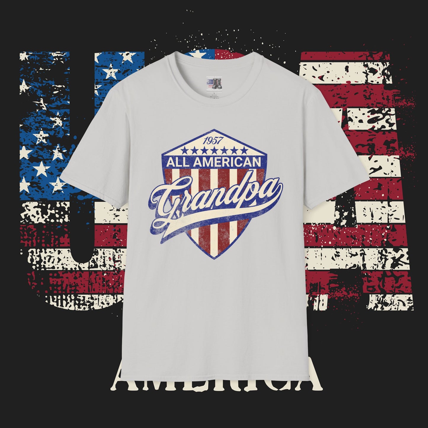 All American Grandpa T-Shirt, Patriotic Tee, USA Pride Shirt, Father's Day Gift, Independence Day Apparel