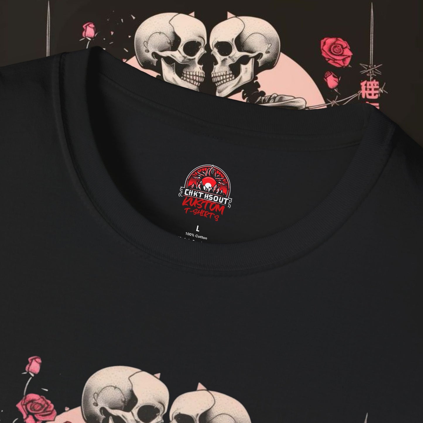 Romantic Skeleton Graphic T-Shirt for Halloween & Couples