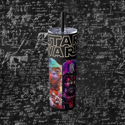 Star Wars Themed Skinny Tumbler with Straw - 20oz, Perfect for Fans and Collectors