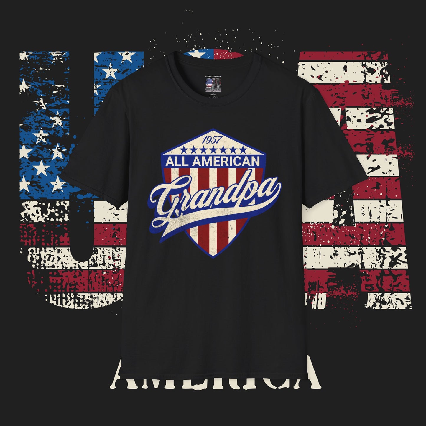 All American Grandpa T-Shirt, Patriotic Tee, USA Pride Shirt, Father's Day Gift, Independence Day Apparel