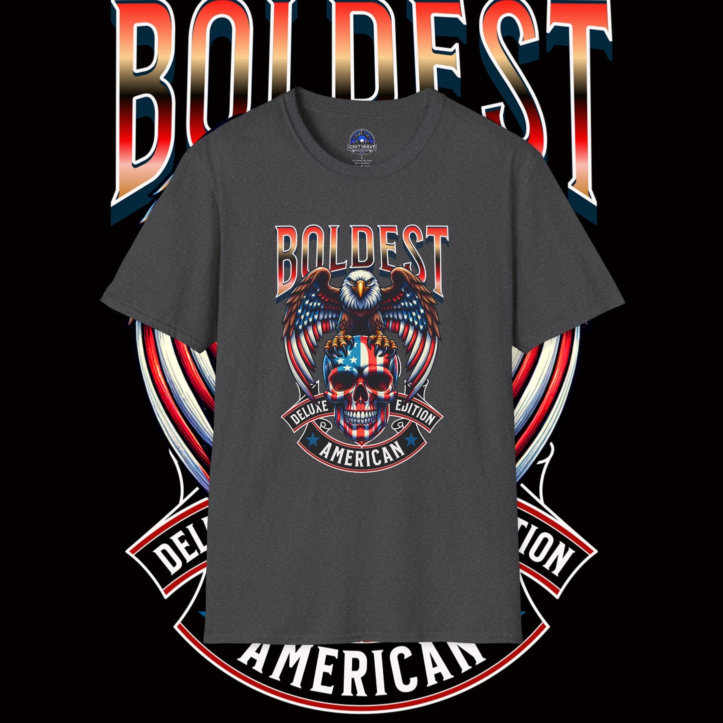 Boldest American T-Shirt - Edgy Graphic Tee, Perfect for Casual Outings, Gifting, and Celebratory Events