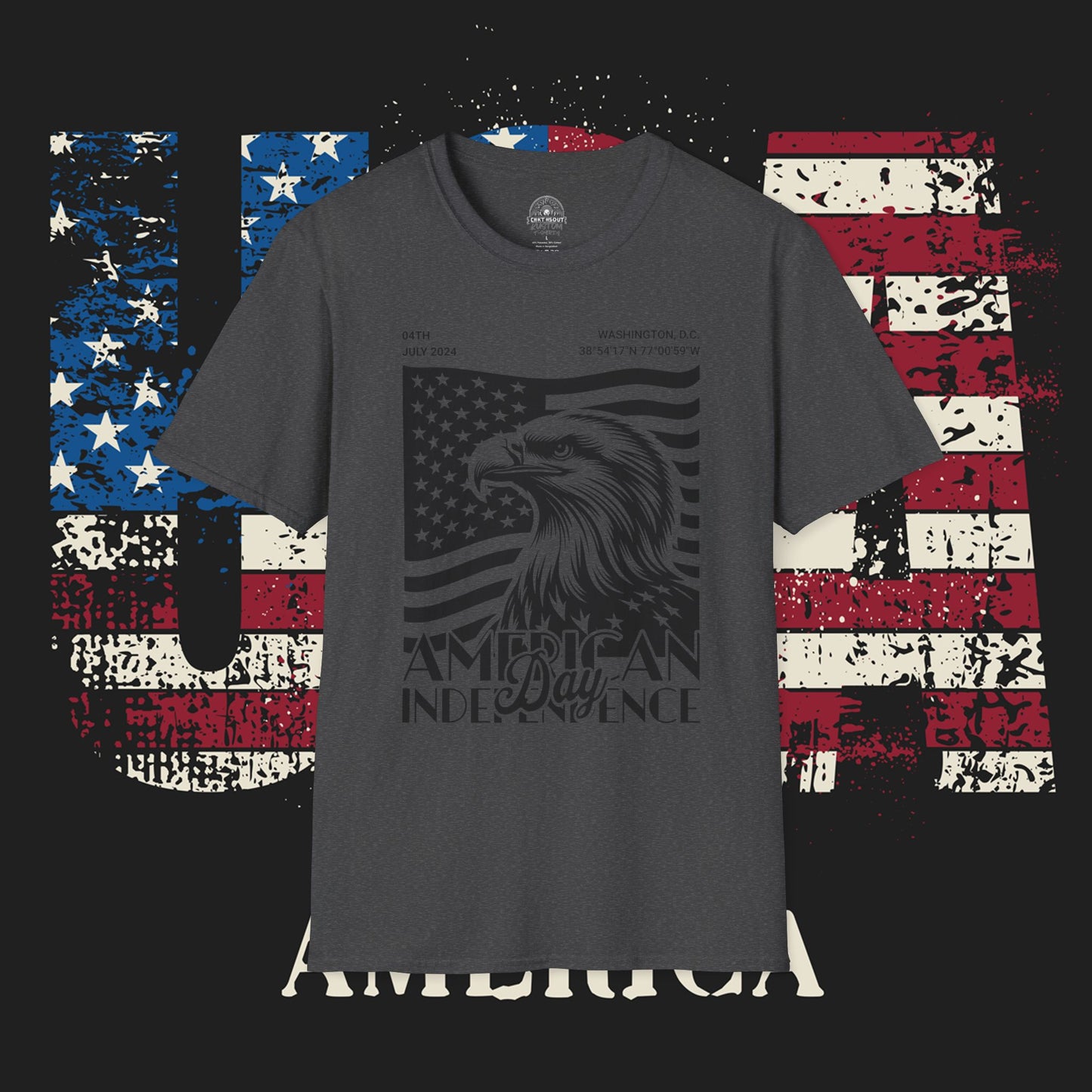 Independence Day T-Shirt, Patriotic Tees for July 4th, Casual Summer Style, USA Pride Apparel, Eagle Graphic Tee