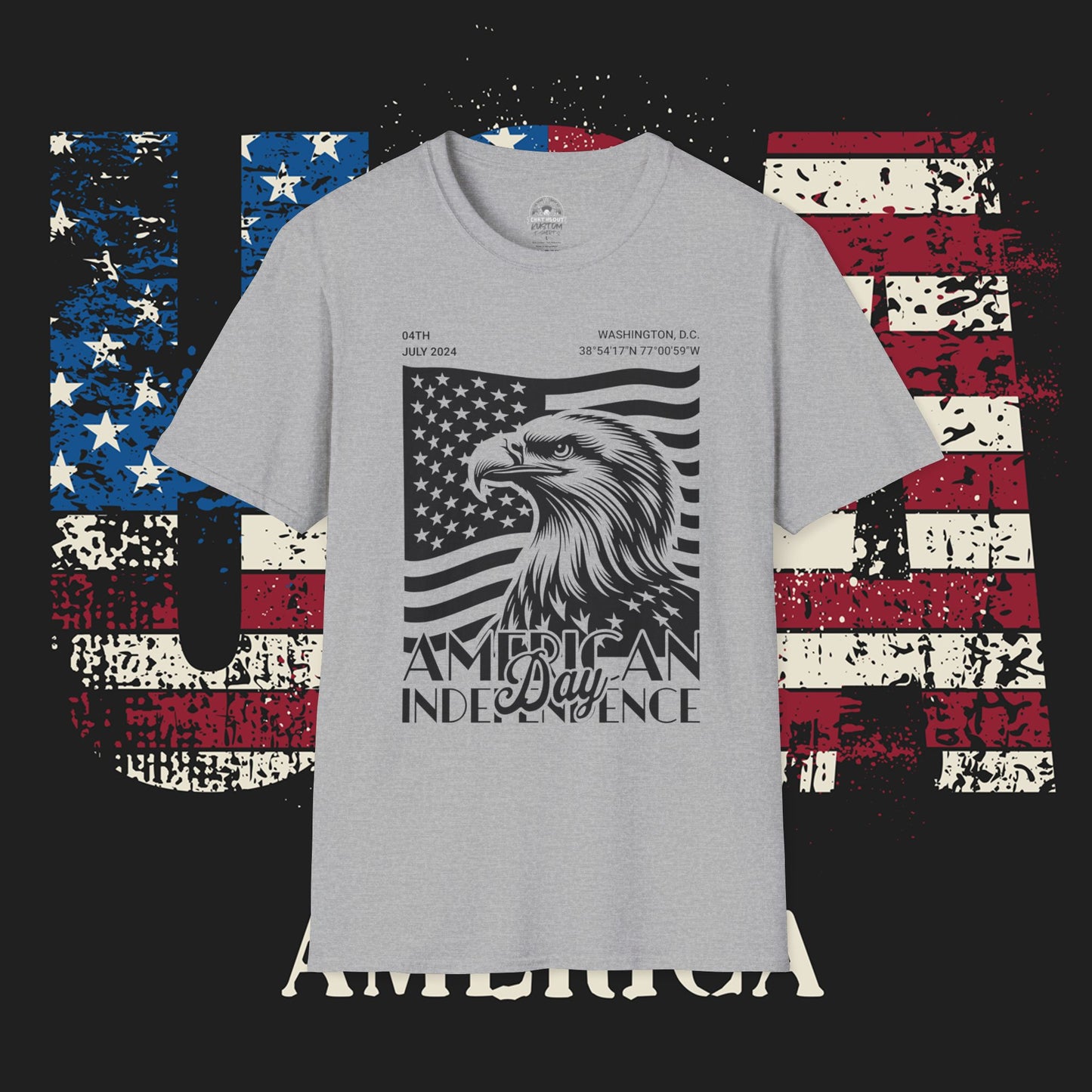 Independence Day T-Shirt, Patriotic Tees for July 4th, Casual Summer Style, USA Pride Apparel, Eagle Graphic Tee