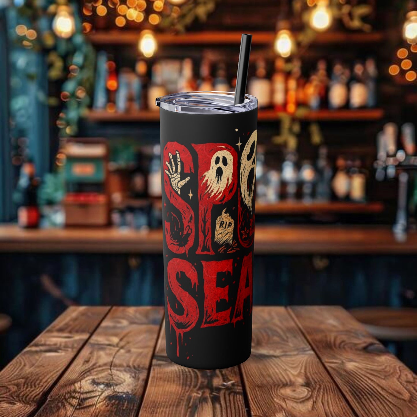 Halloween Design (Spooky Season) Design Tumbler with Straw