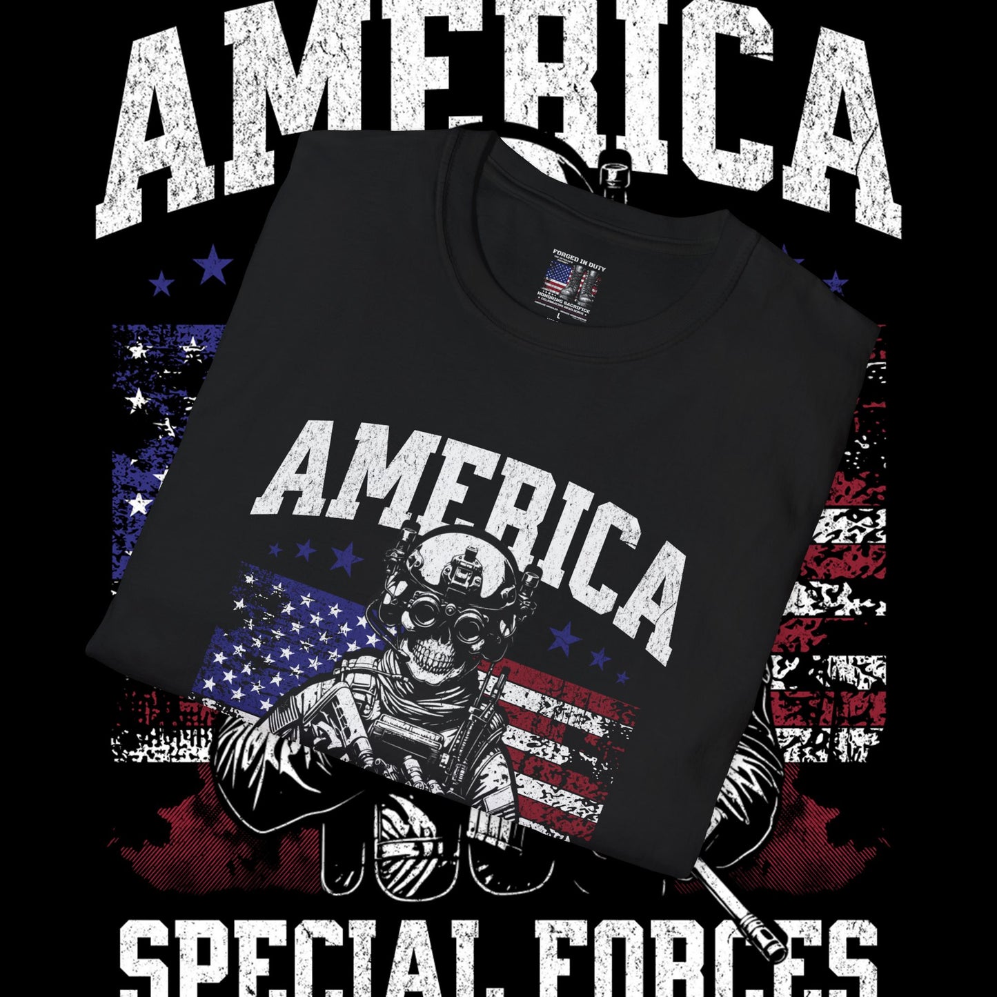 Patriotic Military T-Shirt, Graphic Tee, Veteran Apparel, Memorial Day Gift, Fourth of July Shirt, Americana Wear