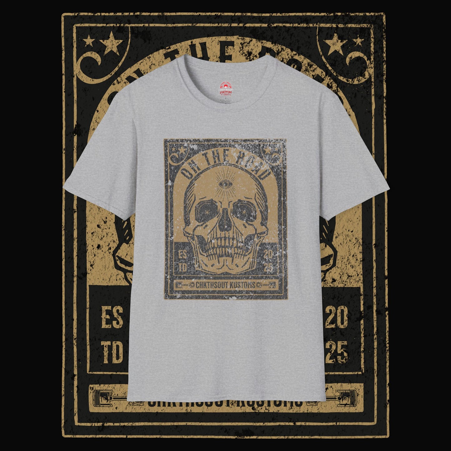 On The Road Skull Graphic T-Shirt