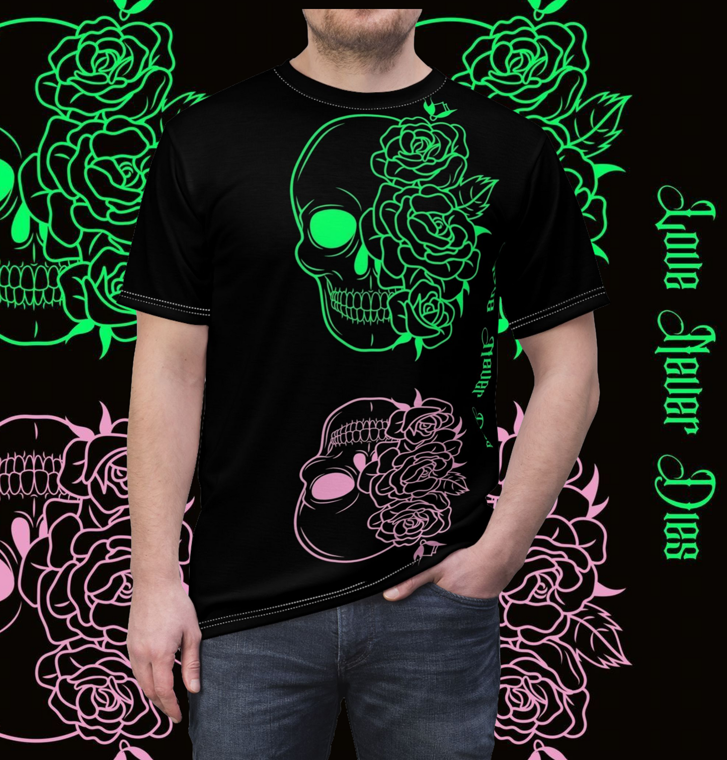 Edgy Skull & Roses Tee