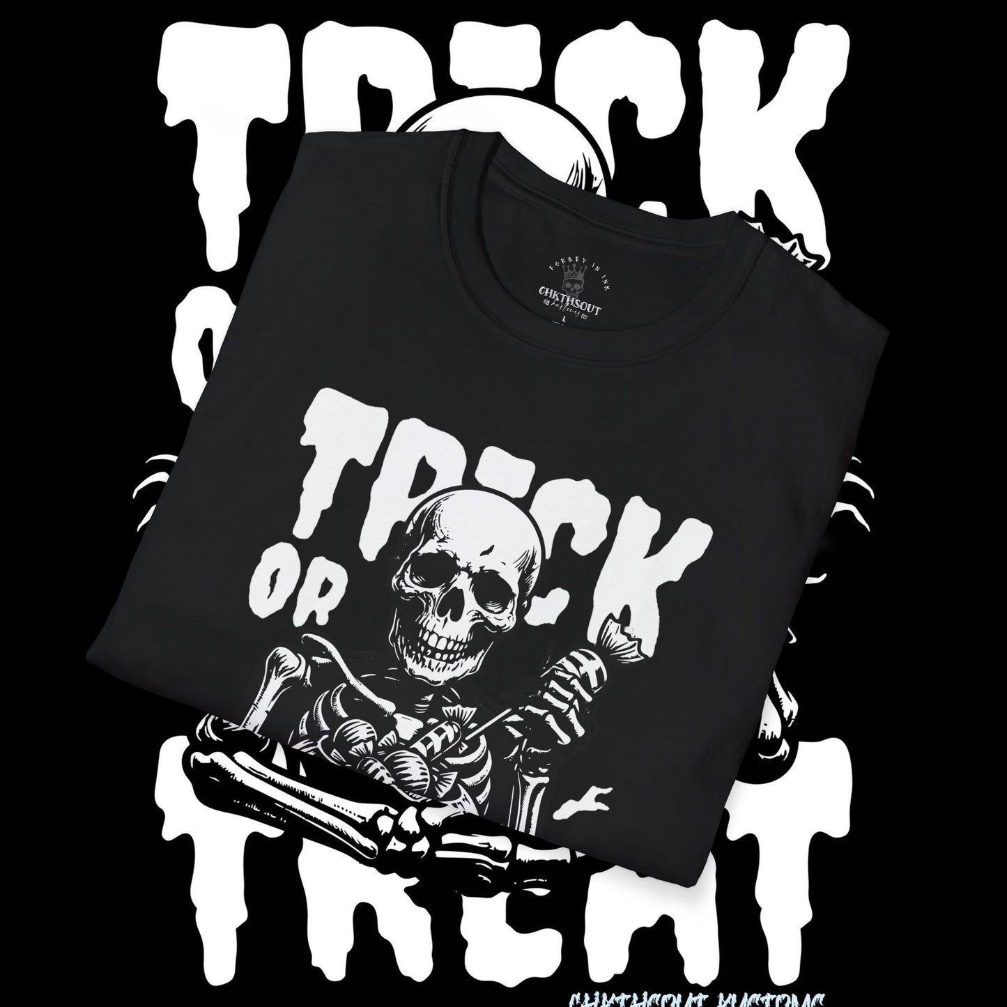 Spooky Skeleton Halloween T-Shirt, Trick or Treat Shirt