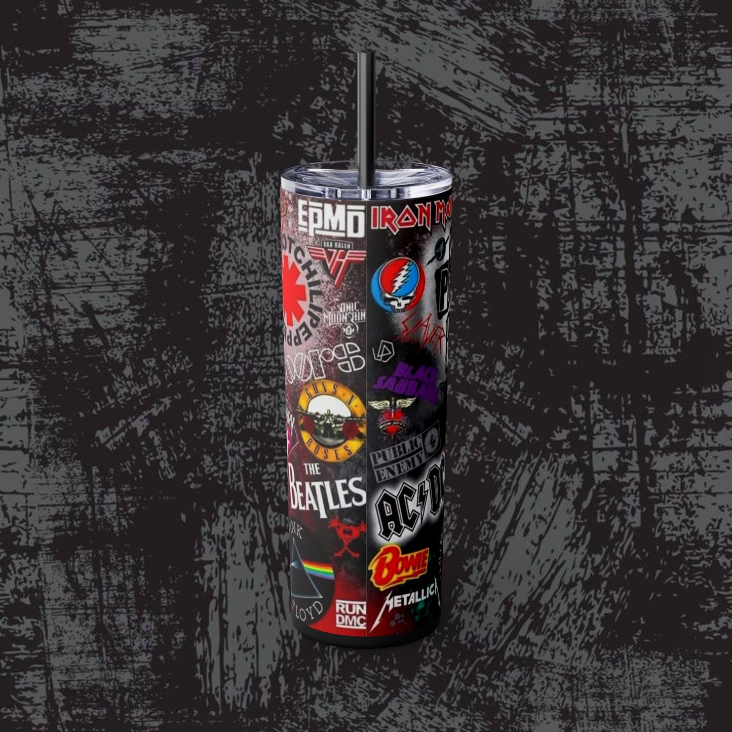 Rock Band Skinny Tumbler with Straw - 20oz Music Lover Drinkware