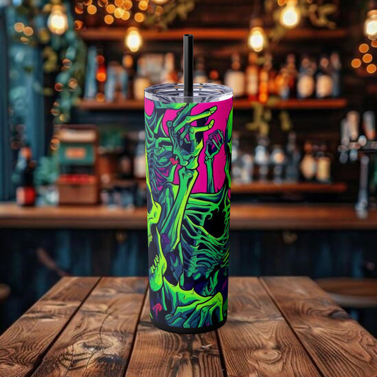 Halloween Design Skull Tumbler with Straw