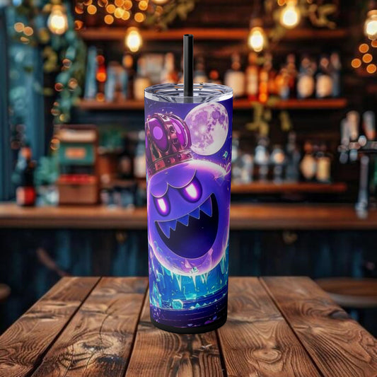 Ghost Design Tumbler with Straw