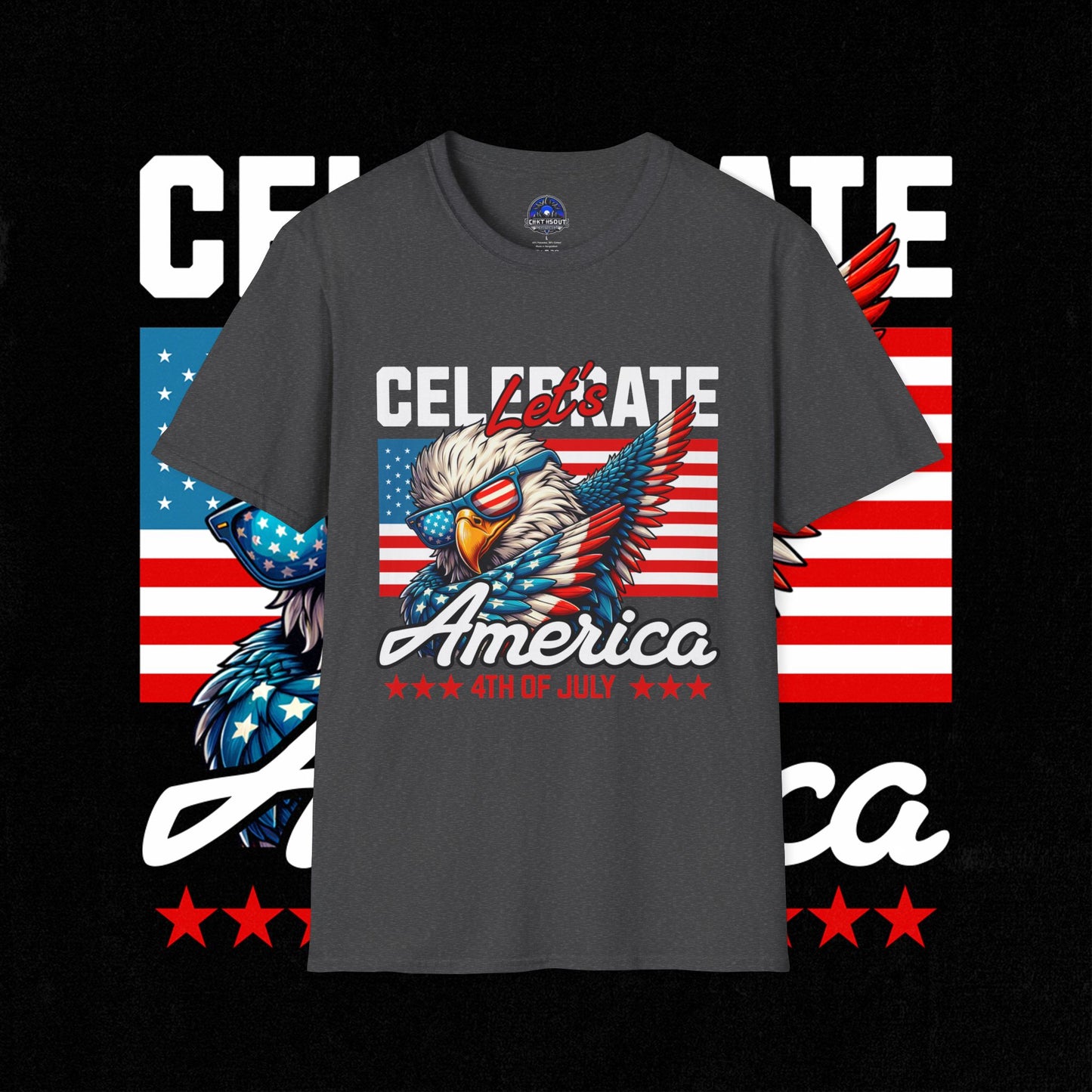 4th of July T-Shirt, Celebrate America Tee, Patriotic Shirt, Independence Day Apparel, Red White Blue Graphic Tee