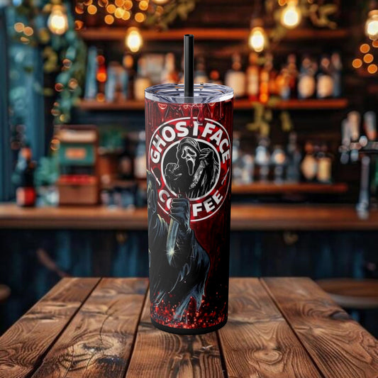 Halloween (Ghostface) Design Tumbler with Straw