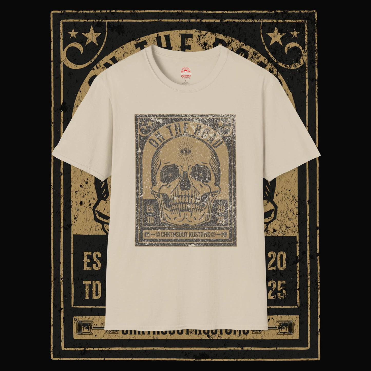 On The Road Skull Graphic T-Shirt