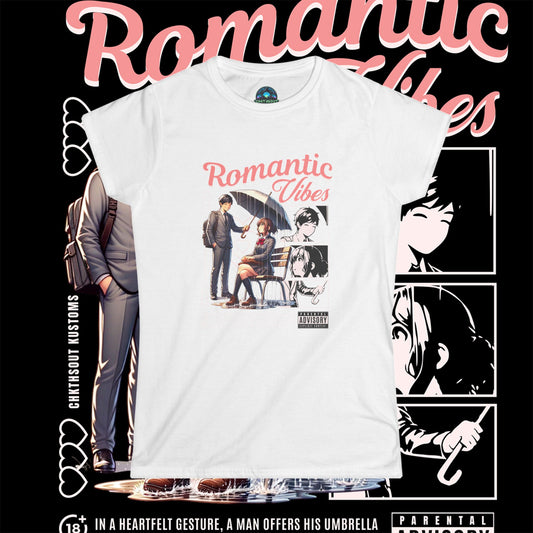 Romantic Vibes Tee, Graphic T-Shirt, Cute Gift for Her Anime Style