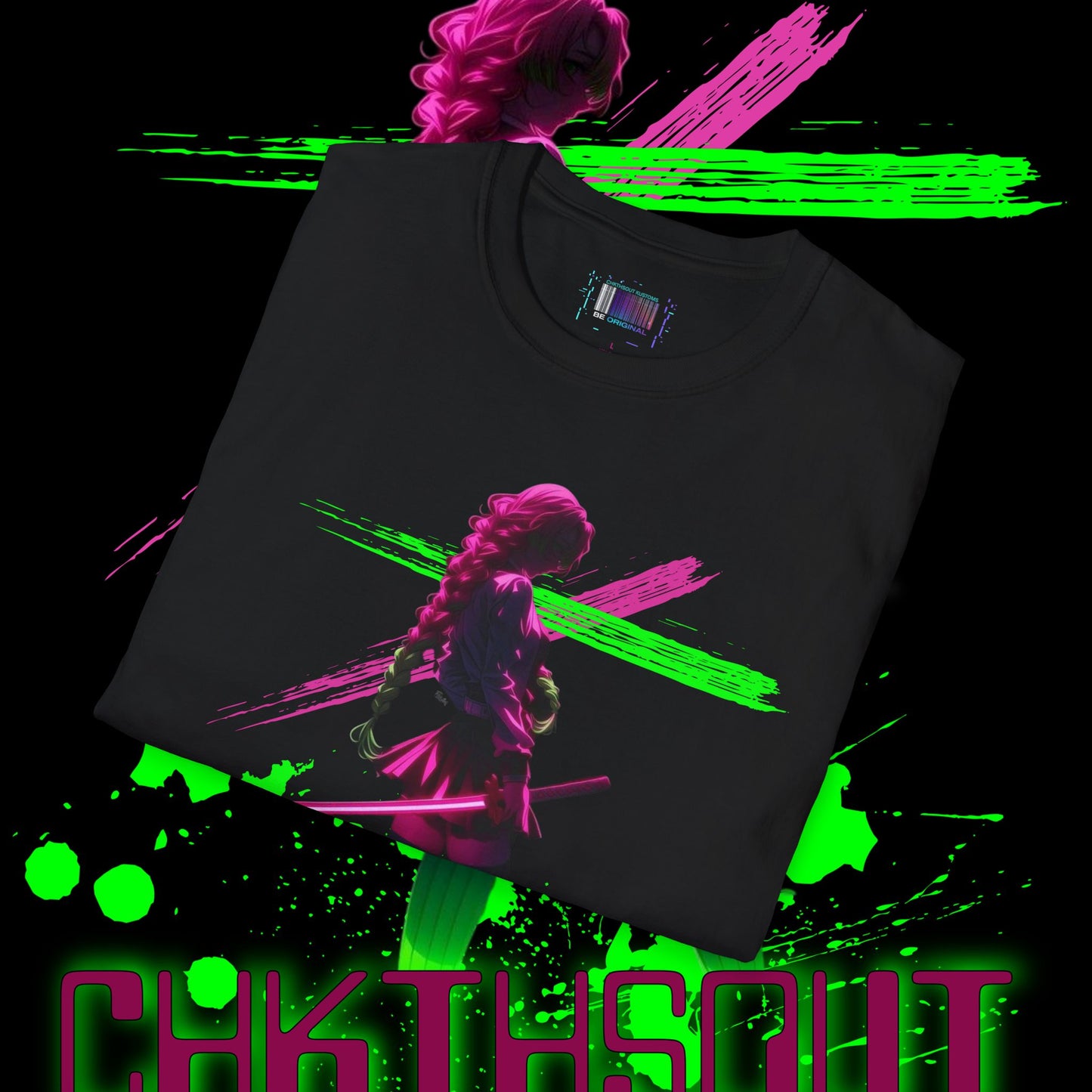 NEON Bright Anime w/ 'CHKTHSOUT' T-Shirt