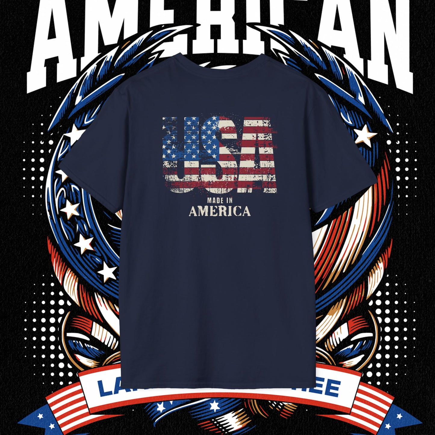 Patriotic T-Shirt for Independence Day, July 4th Celebration, Veteran's Day Gift, USA Eagle Tee, Land of the Free Apparel