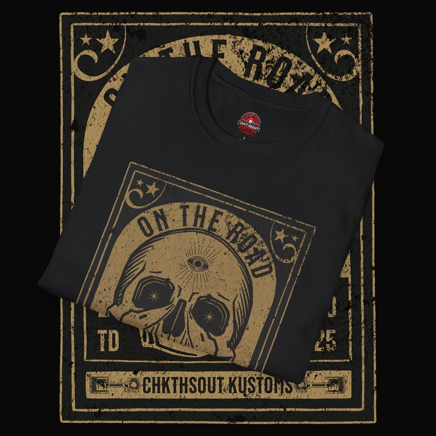 On The Road Skull Graphic T-Shirt
